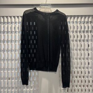 Theory Sheer Black Pullover Small